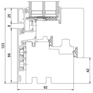 Drutex Duoline 78 Fenster mit ohne Falzschnitt Federprofil