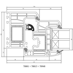 Drutex Iglo Energy Classic Rahmen mit Flügel 70001 70013 70948 Querschnitt