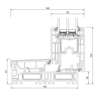 Drutex Iglo Edge Slide profieldoorsnede