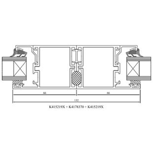 Drutex MB 45 H-Kopplungsprofil mit Rundschnur Detailansicht
