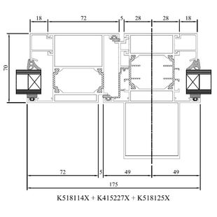 Drutex MB 70 Balkontür innen Pfosten Statisch DK Fest