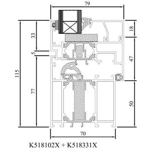 Drutex MB 70 HI Fensterprofil Detail