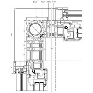 Führungsschiene mit Insektenschutz und variablen Eckverbinder 90° am Iglo Energy Profil