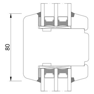 Drutex Softline 78 Pfosten Glasteilende Kämpfer-Sprosse 80mm