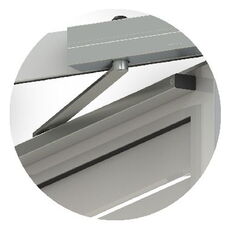 Garagentür-Konstruktion mit Türschließer