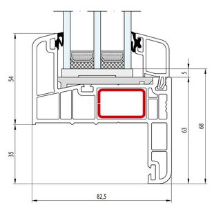 Gealan S 9000 - Renovation - Festverglasung - Flosse 35mm - 6048