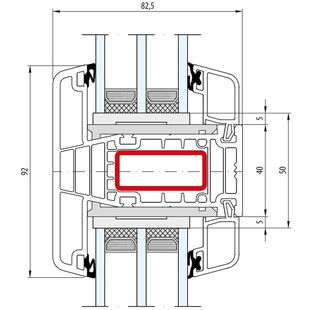 Gealan S 9000 - Pfosten 92mm - 6050
