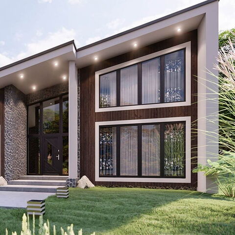 Holz Haustür mit Oberlicht Softline 68 Fensterfassade