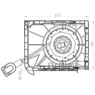 Aufsatzrollladen PMX Motor Kasten 160mm mit Nothandkurbel mit Griff