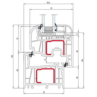 Salamander Streamline 76 Fenster Round-Line 120mm - 250 221 - 251 221