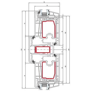 Salamander Streamline 76 Pfosten 82mm Terassentür innen öffnend Classic-Line - 252 120 - 251 030