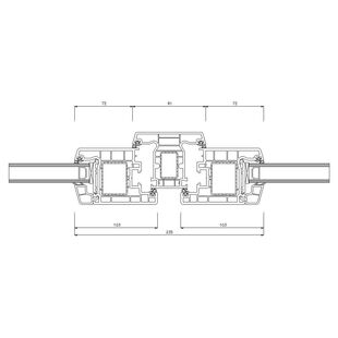 Schüco CT-70 AS 91 Pfosten 91mm Terassentür innen öffnend Classic - 9012-9943