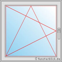 Einflügelige Fenster technische Zeichnung