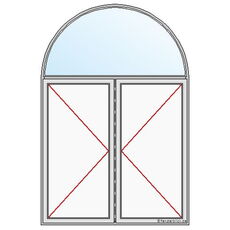 2-Flg. Haustür mit Rundbogen-Oberlicht