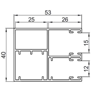 Vorbaurollladen Führungsschiene 53mm PPDM Insektenschutz