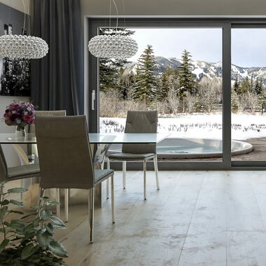 Aluminium hefschuifdeur gesloten