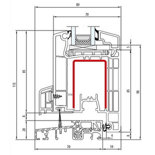 Aluplast IDEAL 4000 Terassentürschwelle 20mm innen öffnend Classic-Line 140x30