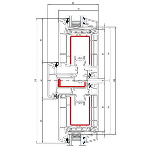 Aluplast IDEAL 4000 Stulp 64mm Terassentür innen öffnend Classic-Line 140x66-140x30