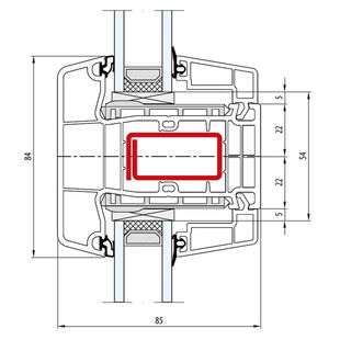 Aluplast IDEAL 7000 Pfosten 84mm - 170x41