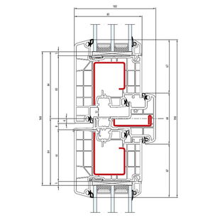 Aluplast IDEAL 8000 Stulp 64mm Tür außen öffnend Classic-Line - 180x64 - 180x31