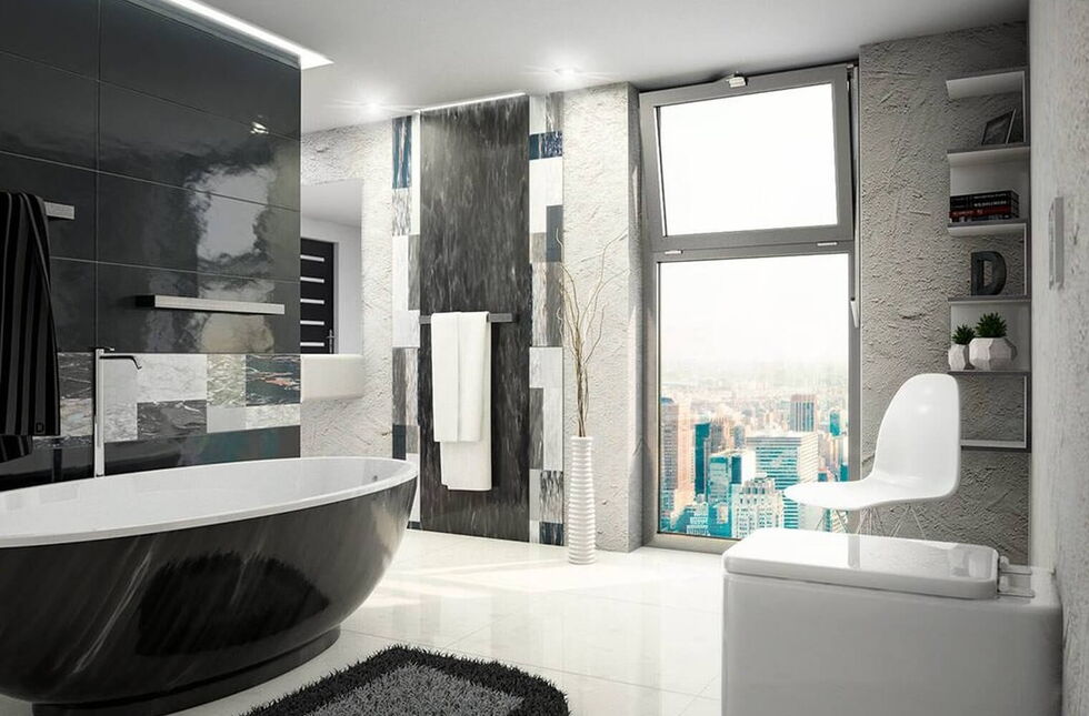 Oberlichtfenster mit Kipp-Öffner im Badezimmer