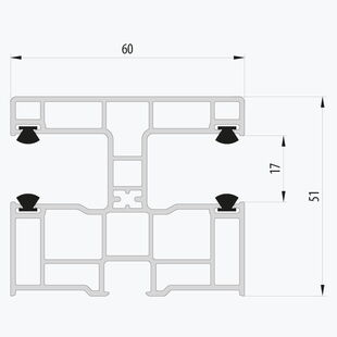 Aufsatzrollladen Führungsschiene Decco 1651 maxi - 60mm beidseitig