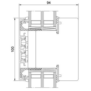Drutex Duoline 68 Pfosten Glasteilende Kämpfer-Sprosse 100mm