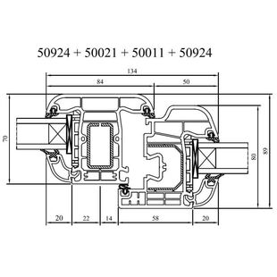 Drutex Iglo 5 Flügel mit Festverglasung