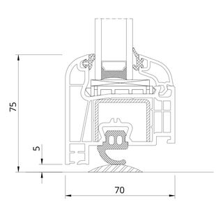 Drutex Iglo EXT Balkontür Schwelle 5mm Detailzeichnung - 50016