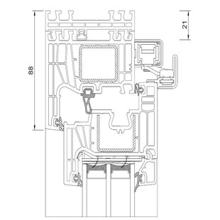 Drutex Iglo Edge - 80001-80013-70103 - PSK- Tür oben RVB 15mm