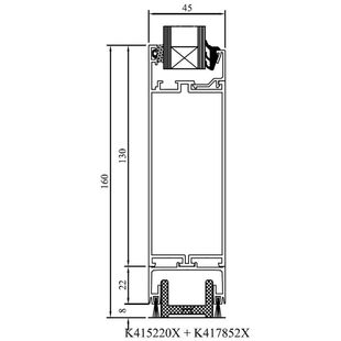 Drutex MB 45 Schiebetür Flügel Boden
