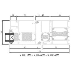 Drutex MB 70 HI Balkontür nach aussen Rahmen Profil Detail