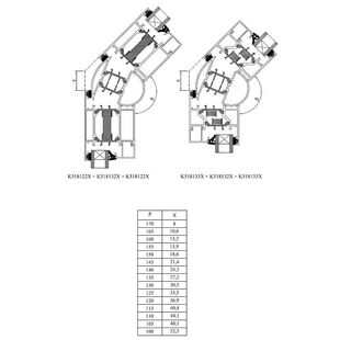 Drutex MB 70 HI Eckverbinder Variabel Tabelle Detailansicht