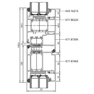 Drutex MB-86SI Tür nach aussen mit Oberlicht Fest Detail