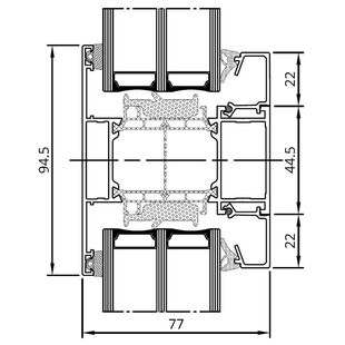 Drutex MB 86SI glasteilende Sprosse aus Alu
