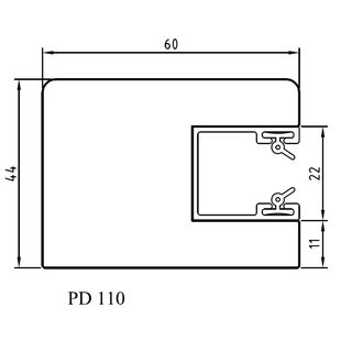 Drutex Aufsatzrolladen Holz Führungsschiene 60x44mm