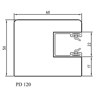 Drutex Aufsatzrolladen Holz Führungsschiene 60x50mm