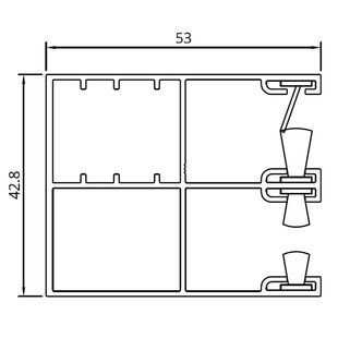 Drutex Vorbaurollladen Führungsschiene Insektenschutz 53mm