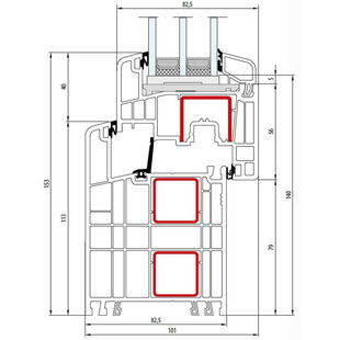 Gealan S 9000 Fenster Classic-Line 153mm - 6036 - 6079