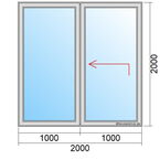 Hebeschiebetür Maß 2m