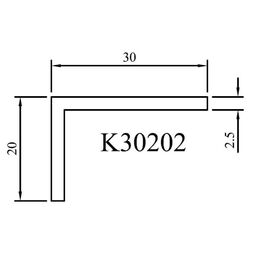 Abdeckleiste mit Winkelprofil K30202 technische Zeichnung