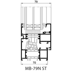 Aluminium kozijn Aluprof MB-79N ST Doorsnede