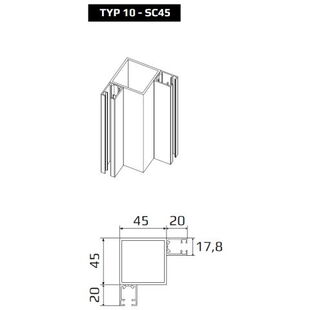 Raffstore Führungsschiene Typ 10 SC45