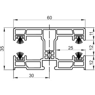 Aufsatzrollladen Führungsschiene RK 18 mm doppelt