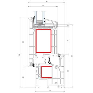 Salamander greenEvolution 76 MD Tür außen öffnend - 760012 - 761015