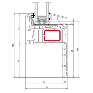 Salamander Streamline 76 Fenster Festverglasung Renovation Flosse 60 mm - 250 148