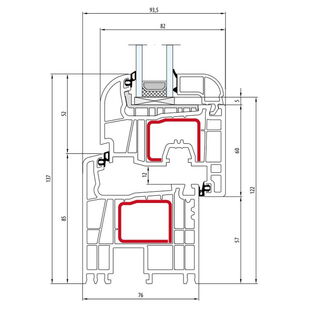 Salamander Streamline 76 Fenster Round-Line 137 mm - 250 234 - 251 221