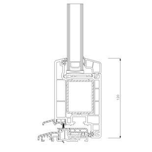 Schüco CT-70 AS Türschwelle 20mm innen öffnend - 9108