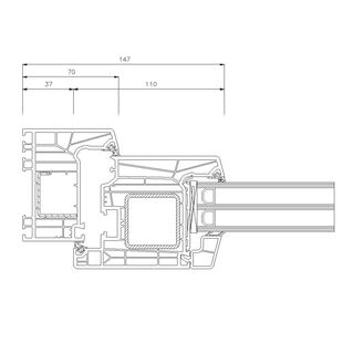 Schüco Living 82 MD  Nebentür innen öffnend - 9421-9432