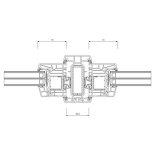 9190 - Statikpfosten 116-70 55mm (eckige glasleiste)